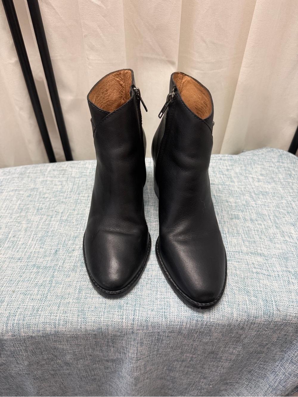 Madewell Black Leather Side-Zip Ankle Booties